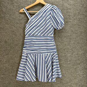 Habitual Mini Dress Girls 12 White Striped Short Cold Shoulder Short Sleeve